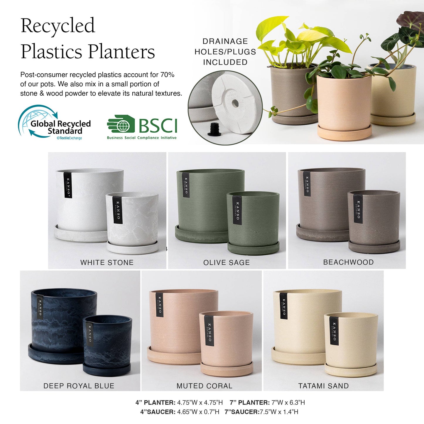 Signature Earth Tone Planters & Saucer