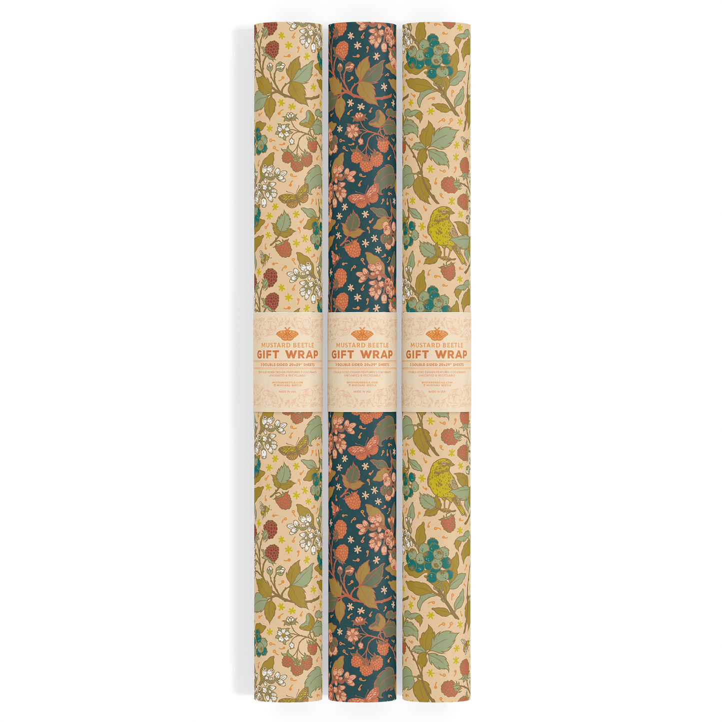 Recyclable Gift Wrap / Wrapping Paper: Berries