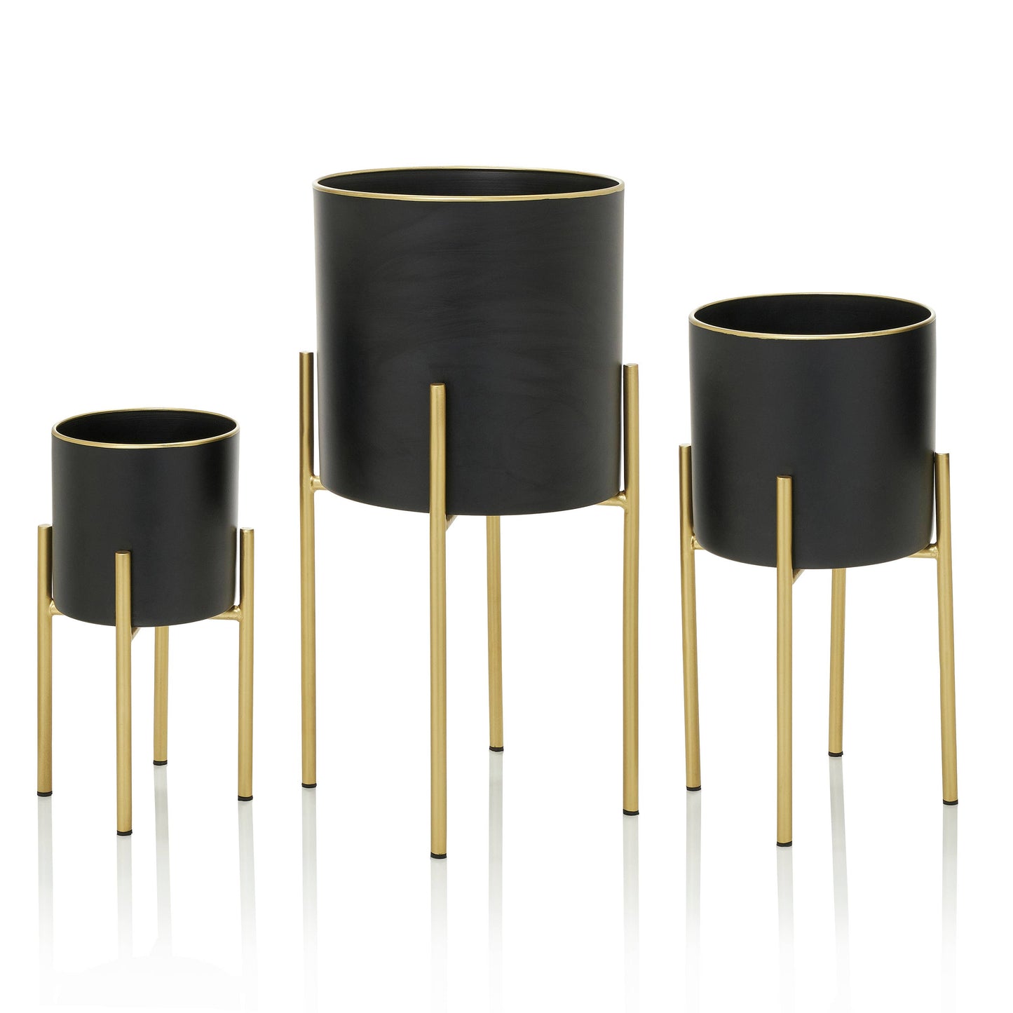 Black Planter w/ Gold Stand