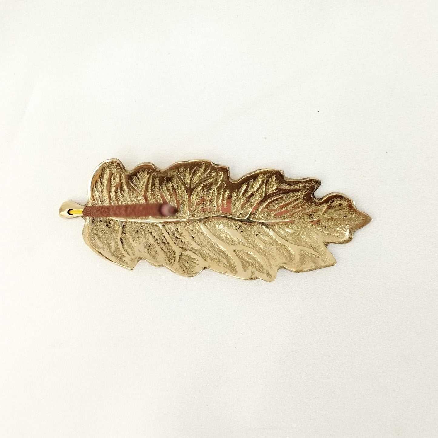 Brass Incense Holder Leaf