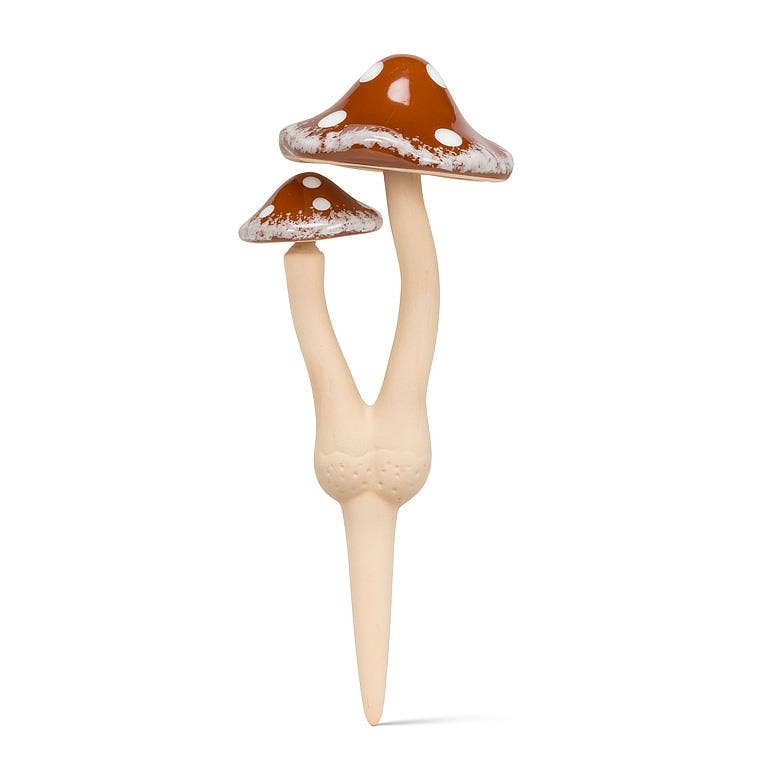 Large Double Wobbly Dot Mushroom Stake-4 Assorted-12"H