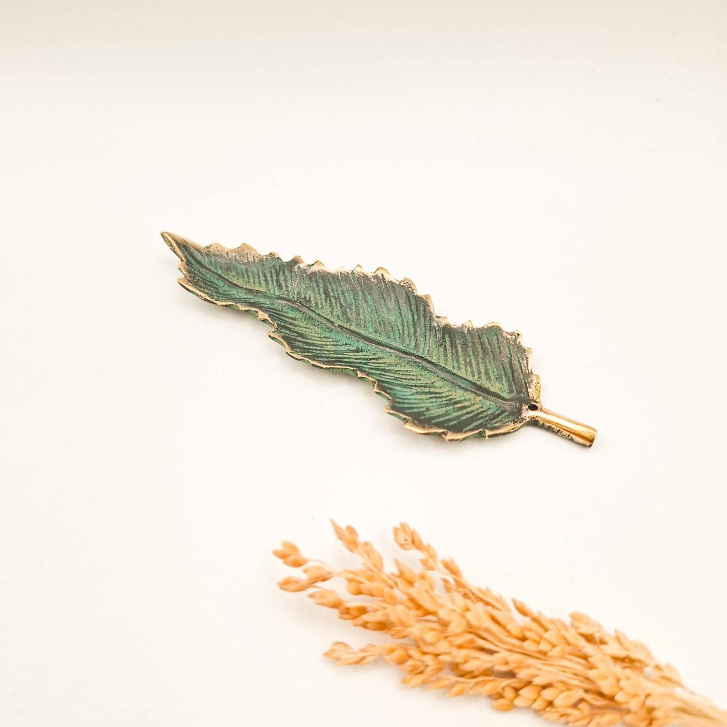 Brass Incense Holder Leaf
