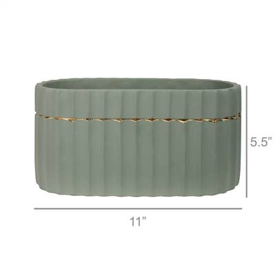 Skylar Oval Green Pot