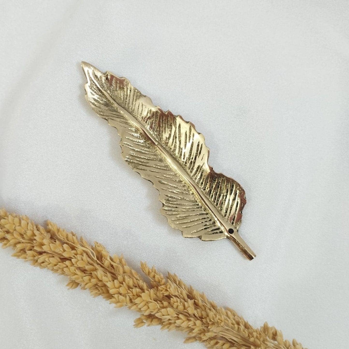 Brass Incense Holder Leaf