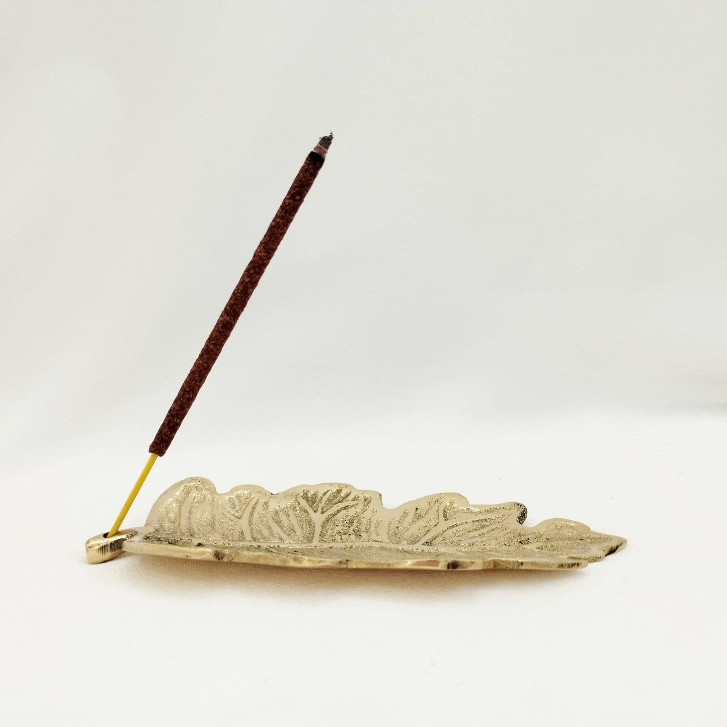Brass Incense Holder Leaf