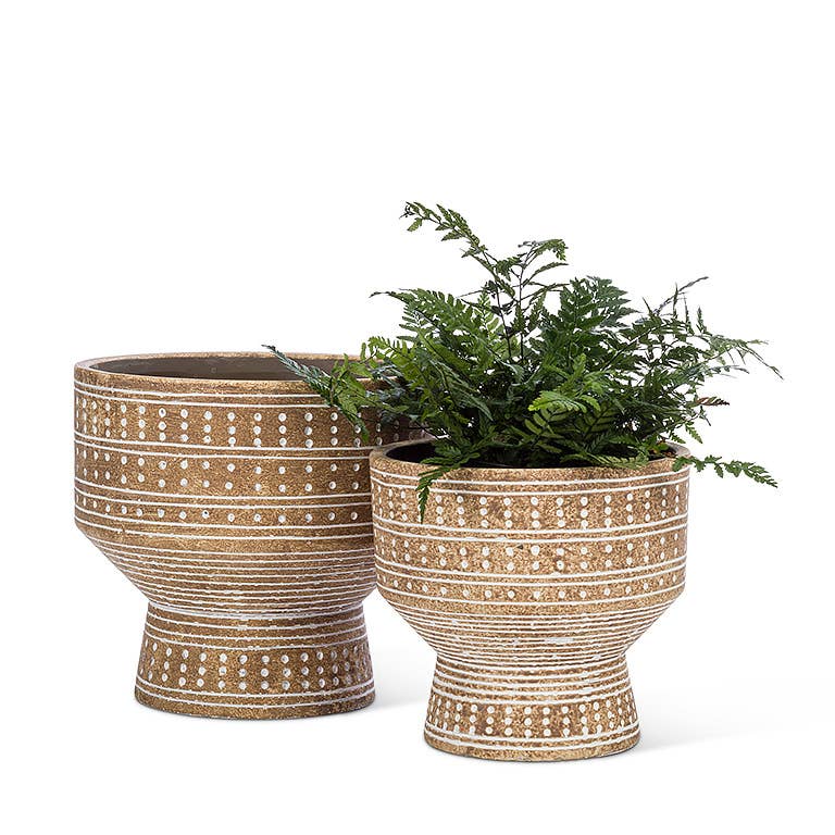 Sm Dotted Pedestal Planter-6.5" H