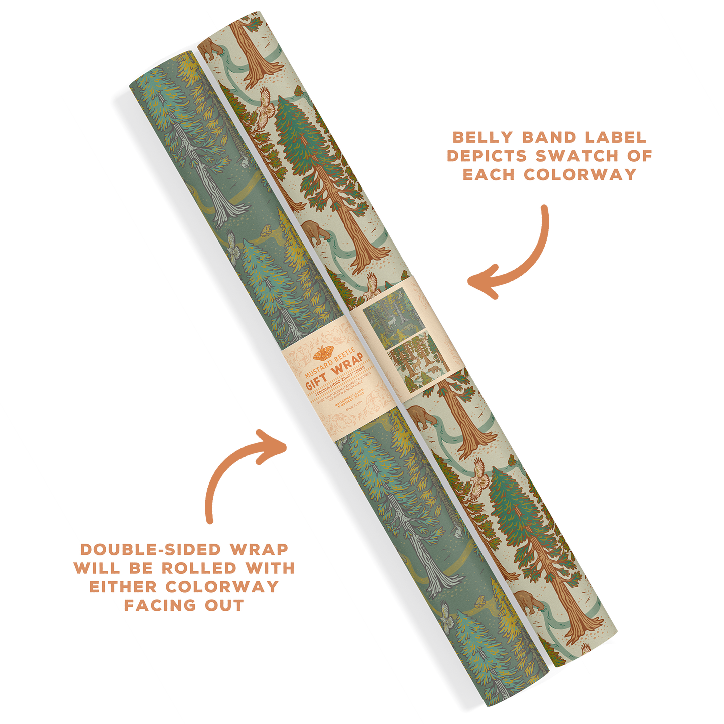 Recyclable Gift Wrap / Wrapping Paper: Redwoods