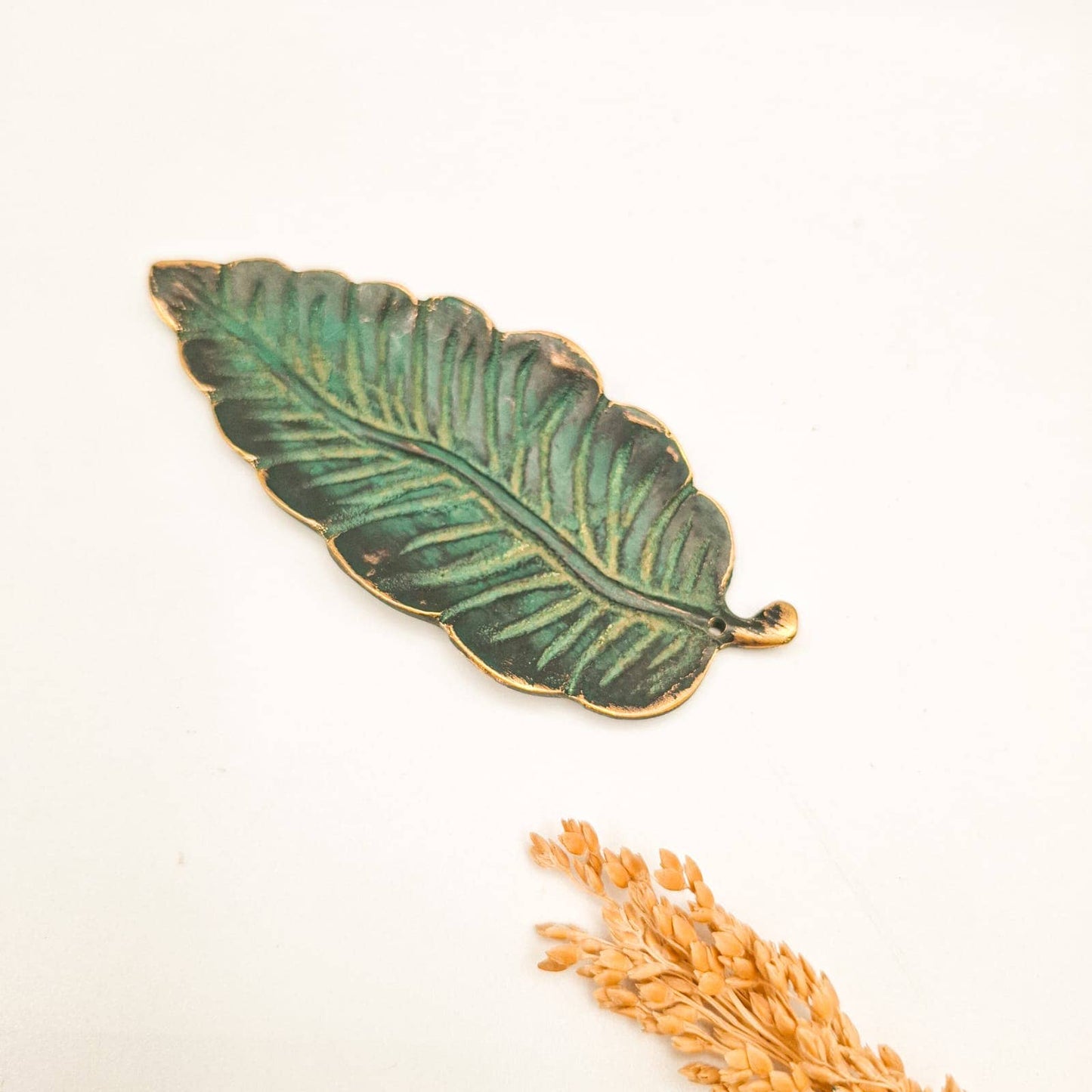 Brass Incense Holder Leaf