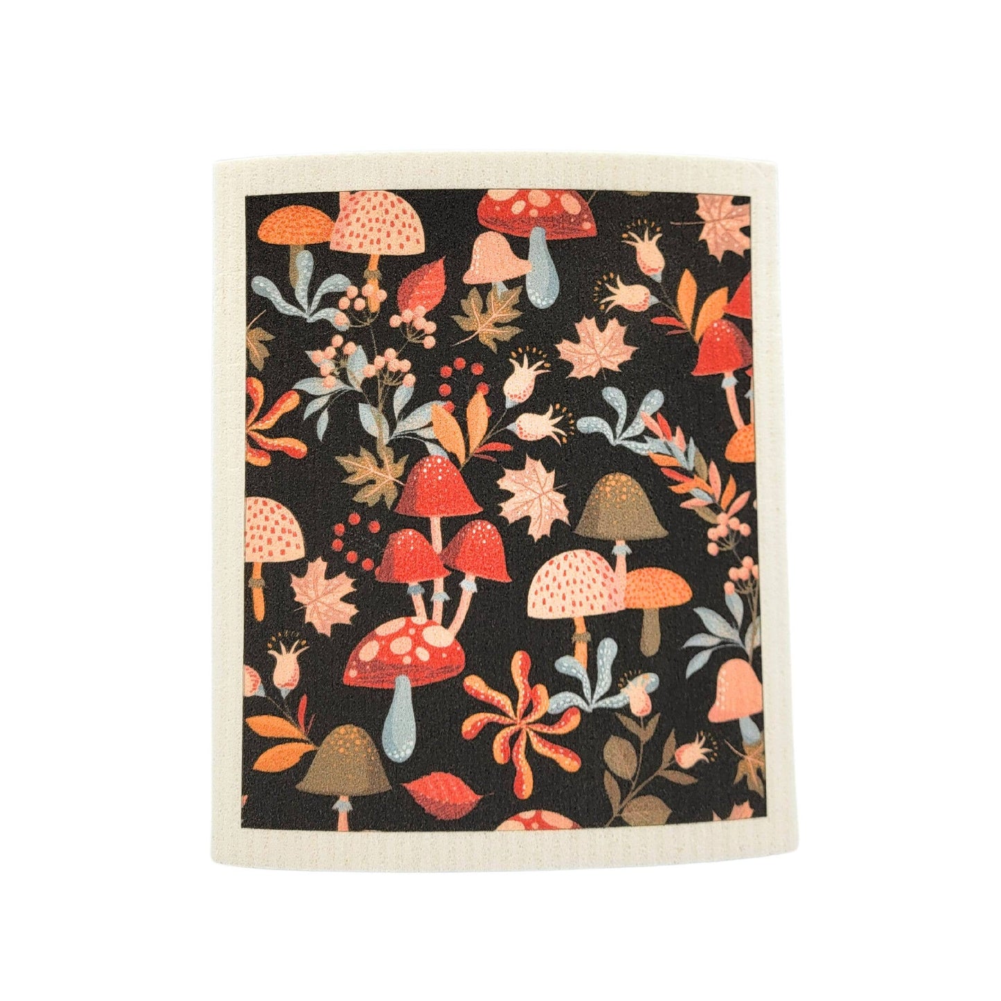 Mushroom Pattern Swedish Dishcloth