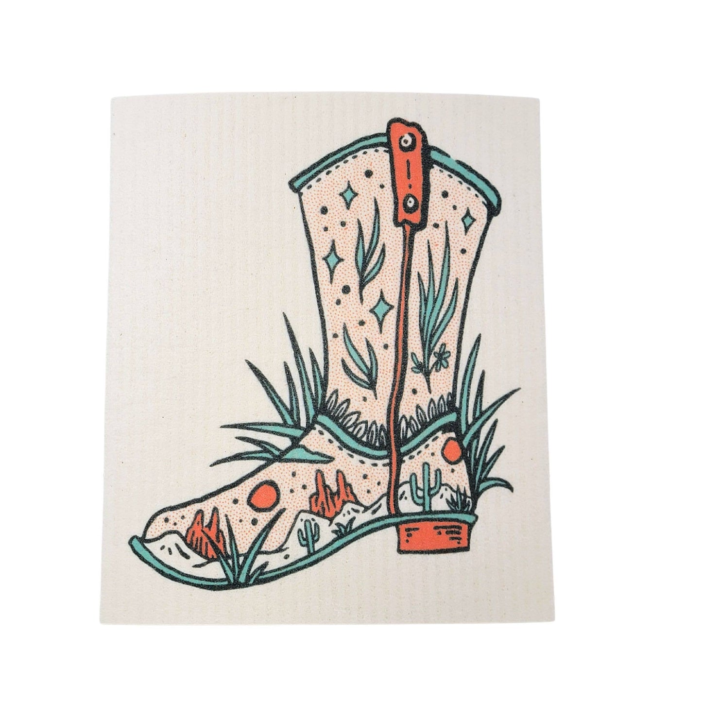 Western Cowboy Boot Swedish Dishcloth