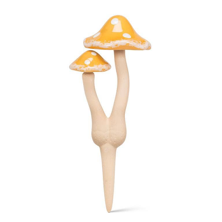 Large Double Wobbly Dot Mushroom Stake-4 Assorted-12"H