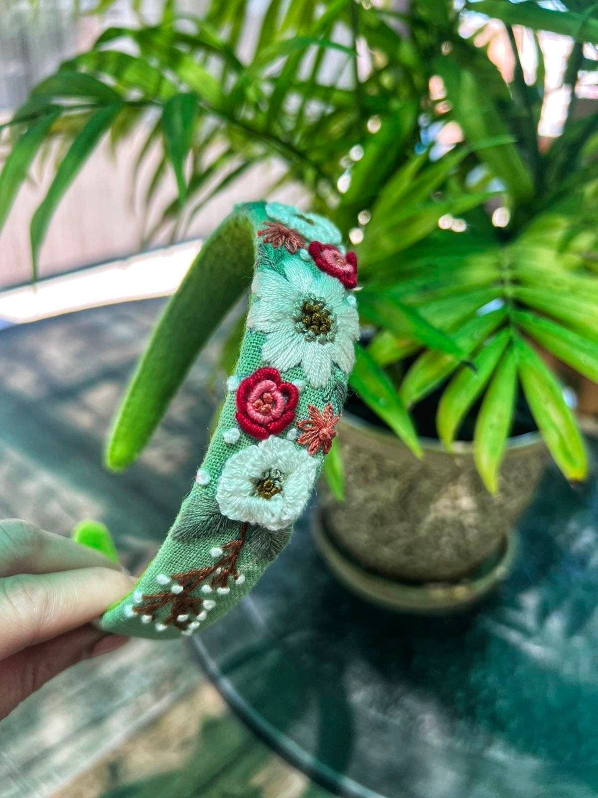 Floral Embroidered Headband