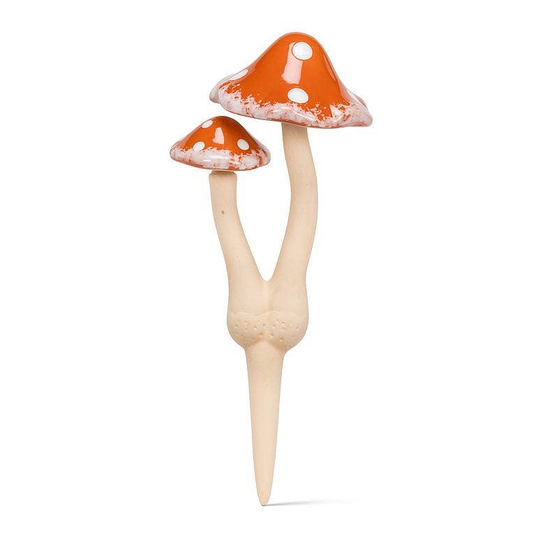 Large Double Wobbly Dot Mushroom Stake-4 Assorted-12"H
