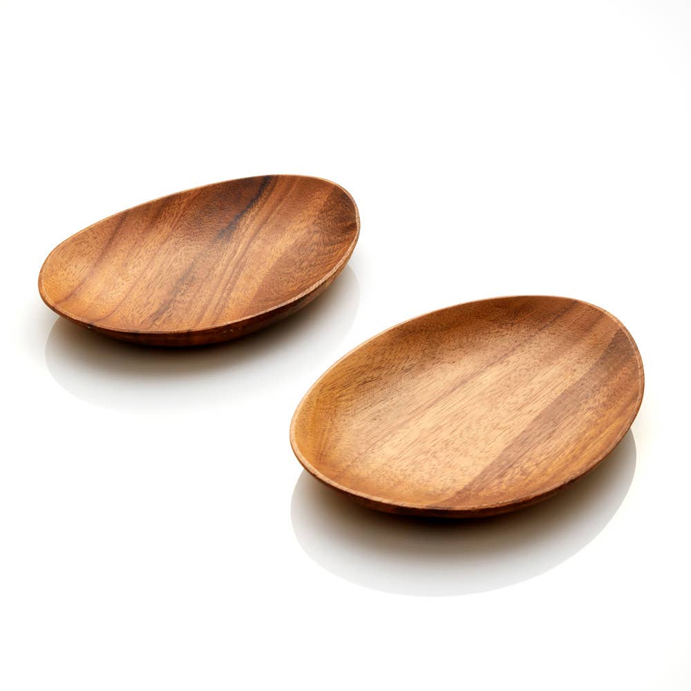 acacia wood snack plate