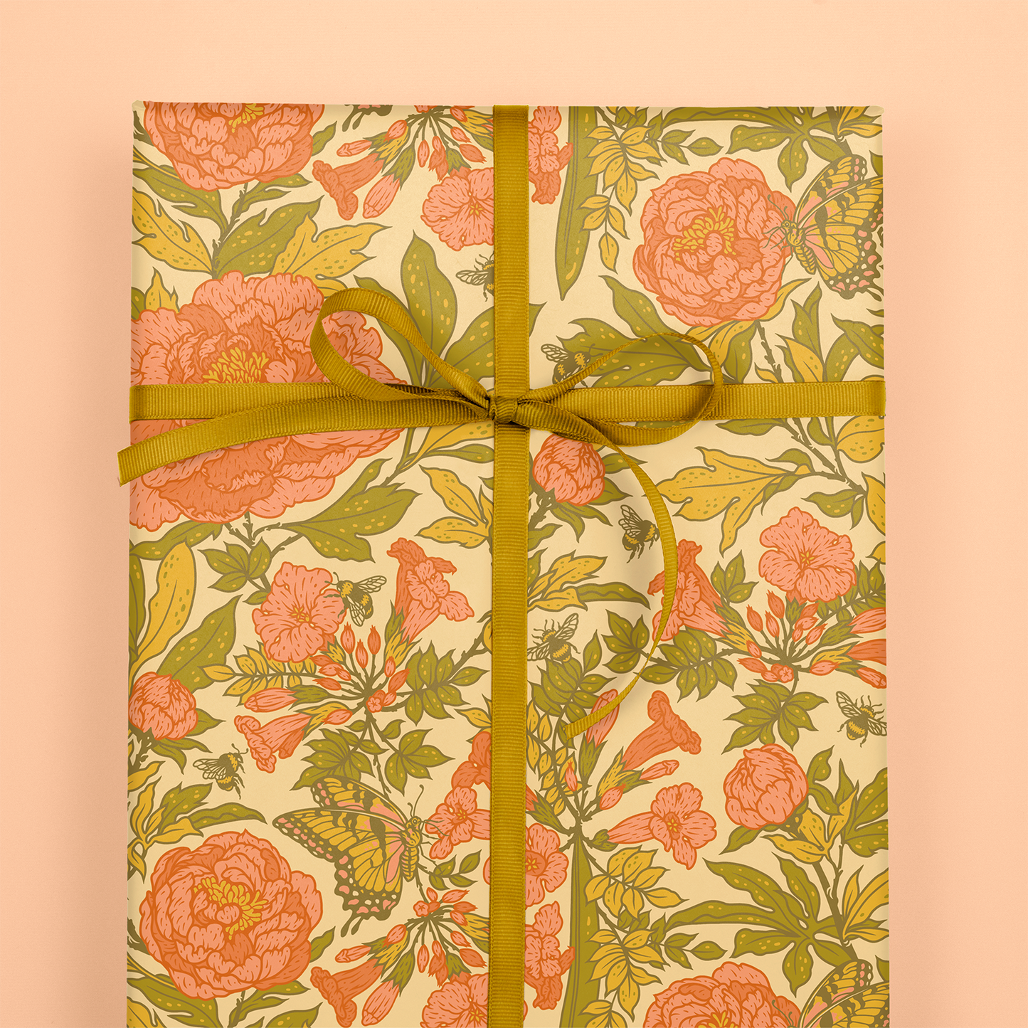 Recyclable Gift Wrap / Wrapping Paper: Peonies