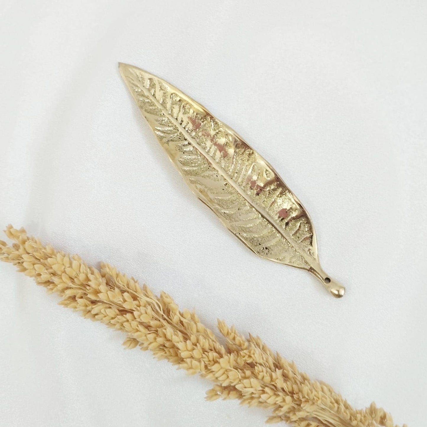 Brass Incense Holder Leaf