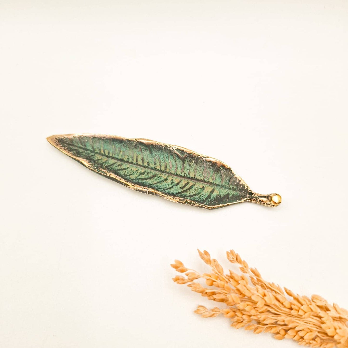 Brass Incense Holder Leaf