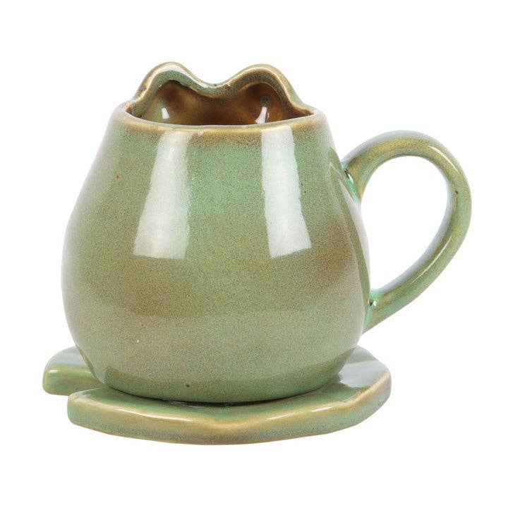 Frog Mug and Lily Pad Saucer