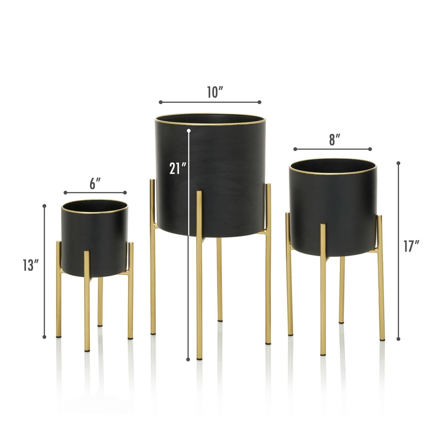 Black Planter w/ Gold Stand