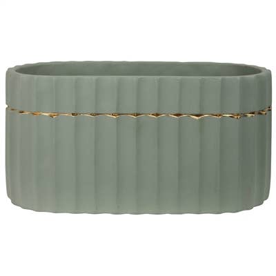 Skylar Oval Green Pot