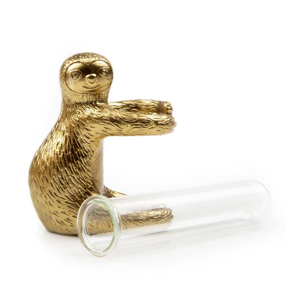 Sloth Test Tube Glass Flower Vase