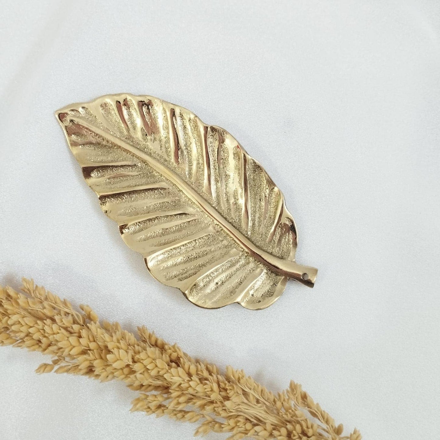 Brass Incense Holder Leaf