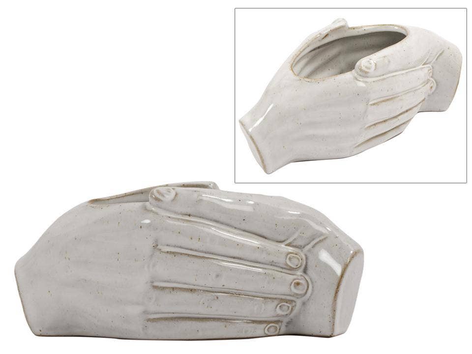 Handshake Ceramic Planter