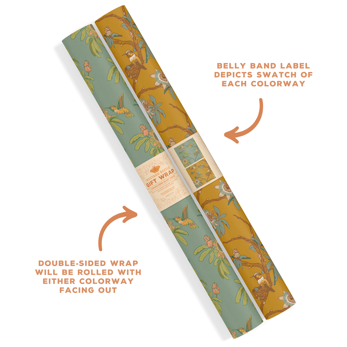 Recyclable Gift Wrap / Wrapping Paper: Hummingbirds