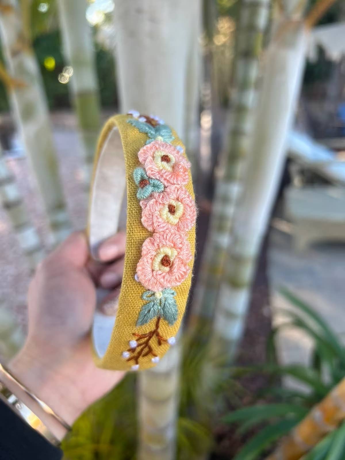 Floral Embroidered Headband