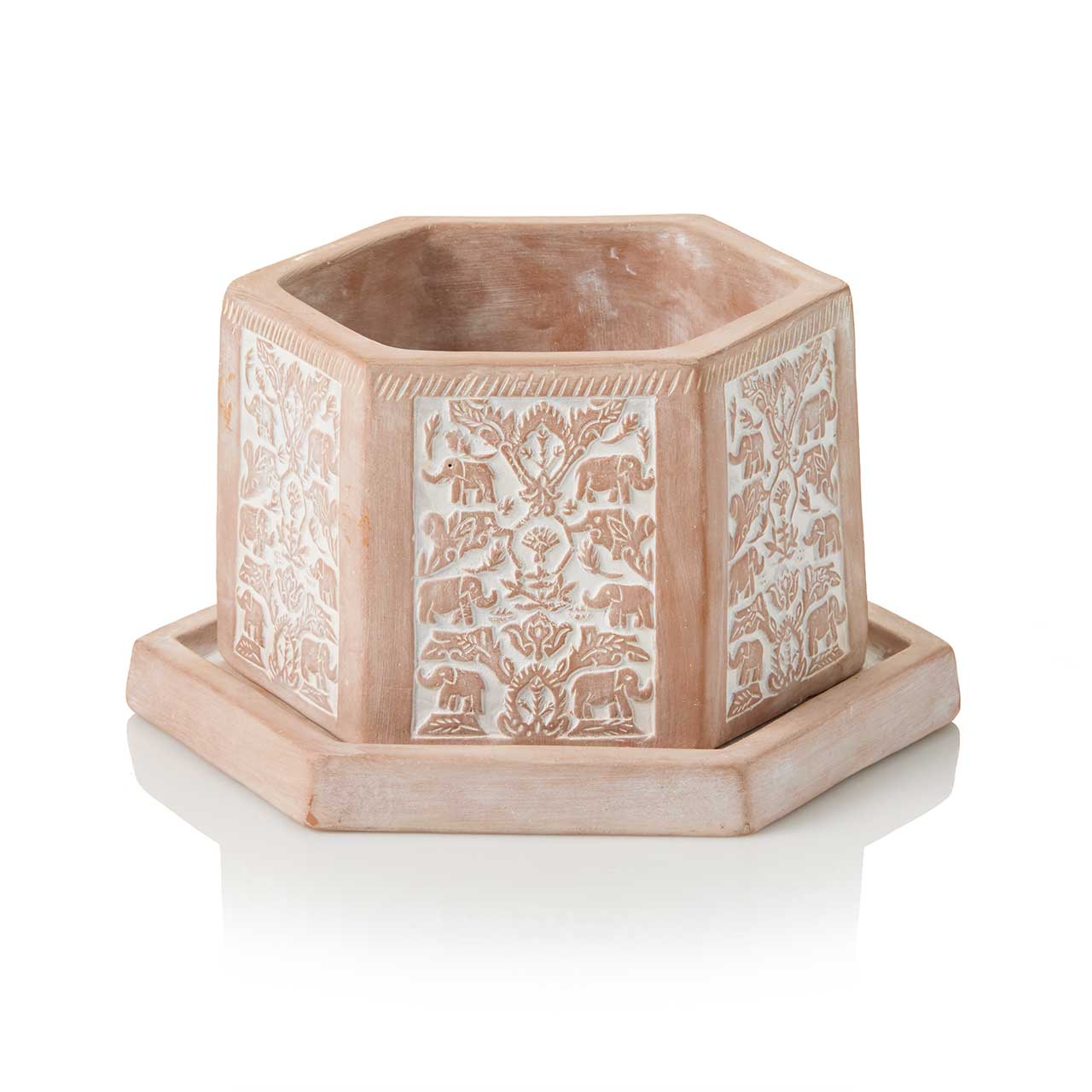 Geo Elephant Terracotta Planter
