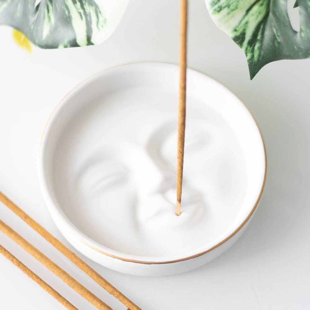 Moon Face Incense Stick Holder