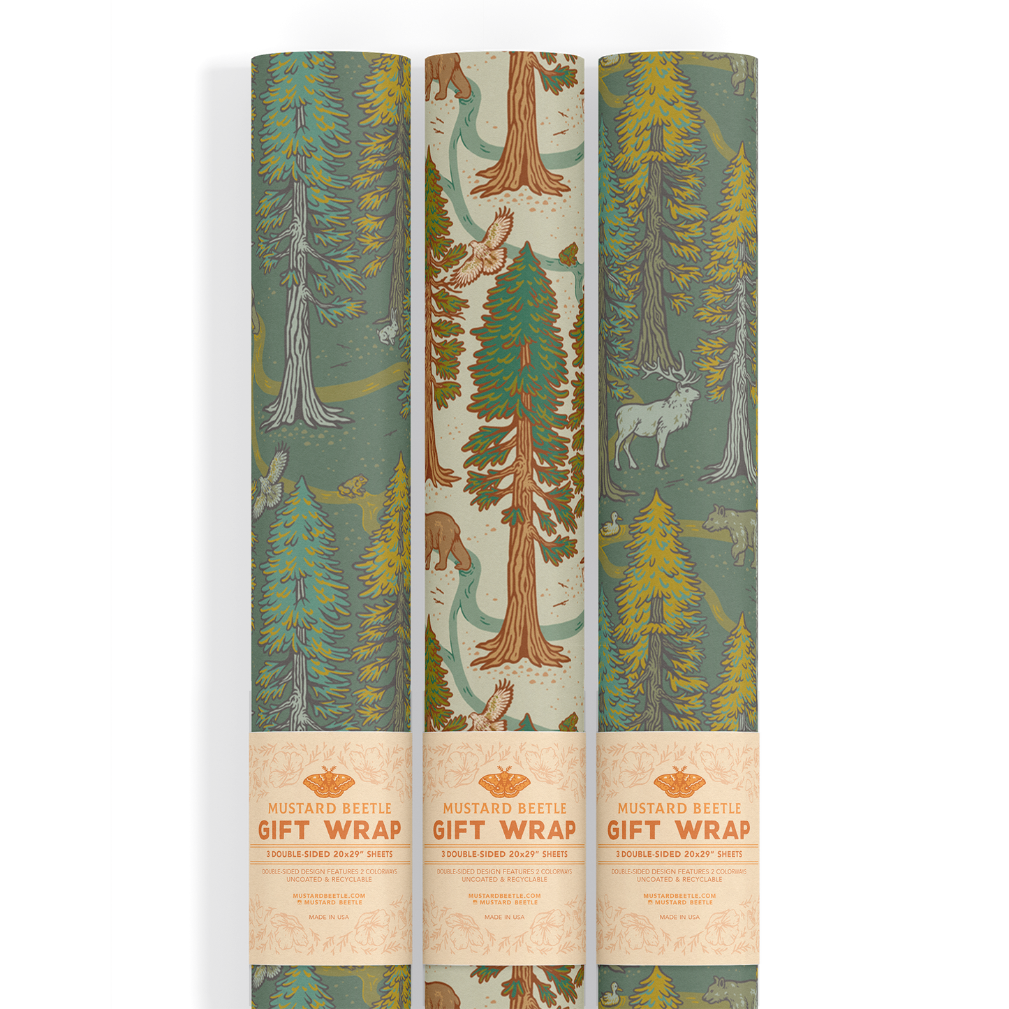 Recyclable Gift Wrap / Wrapping Paper: Redwoods