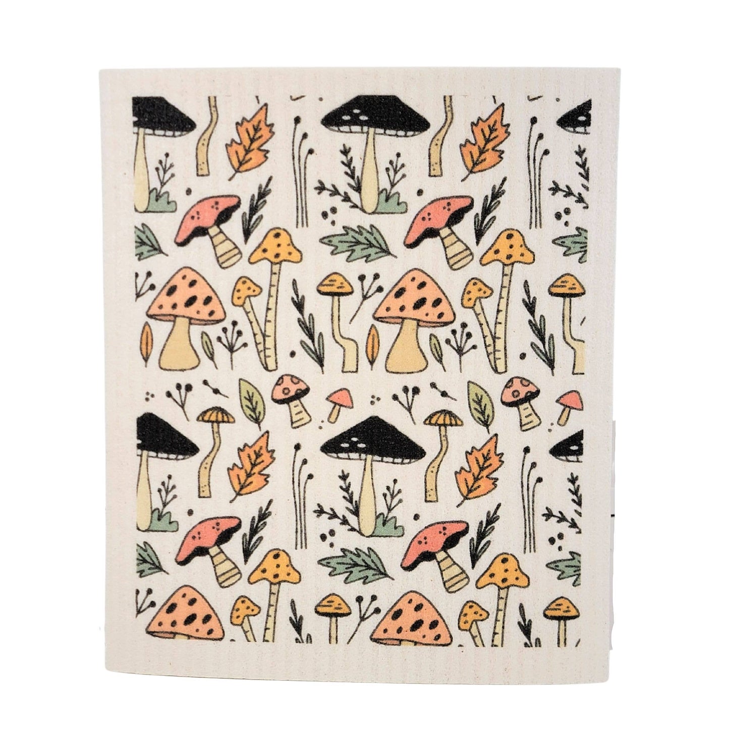 Summer Mushroom Pattern Swedish Dishcloth