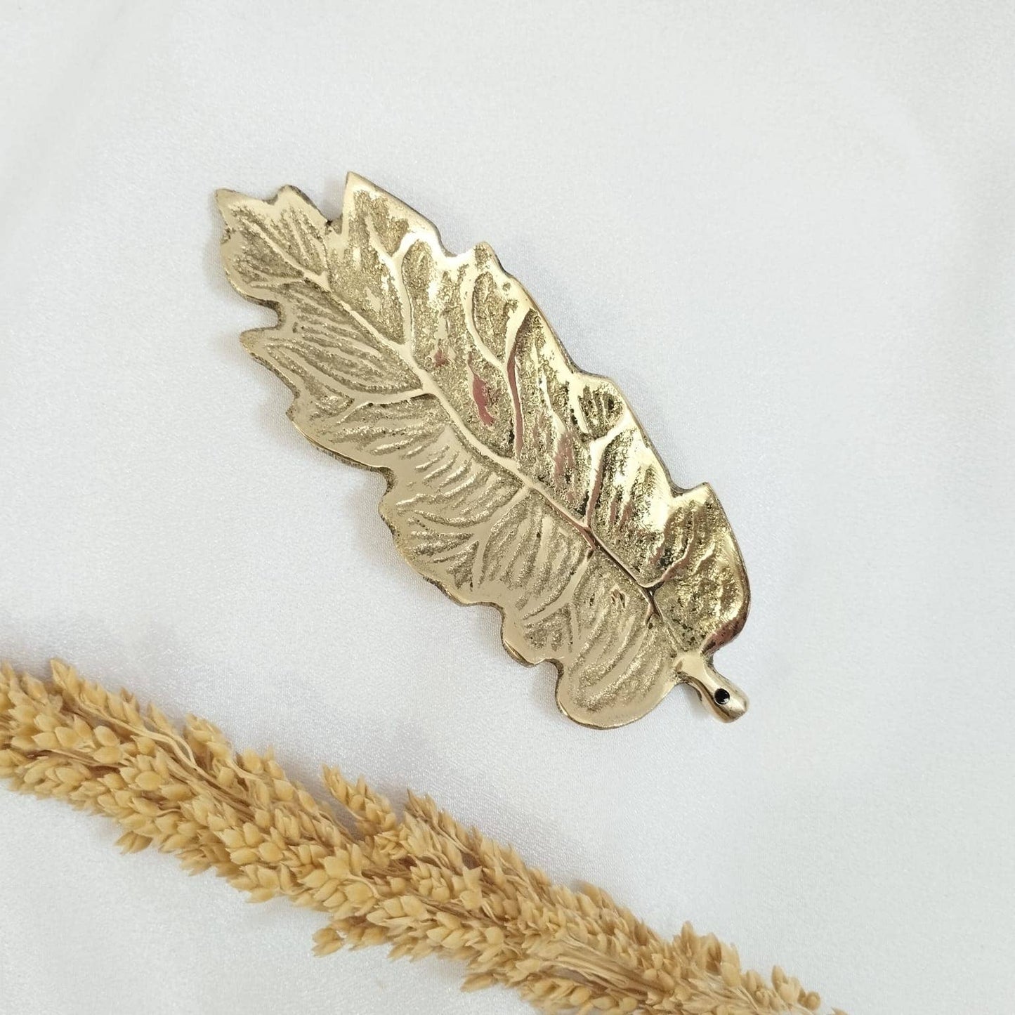 Brass Incense Holder Leaf