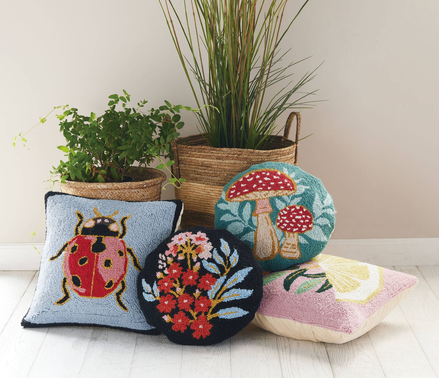 Mushrooms Round Hook Pillow
