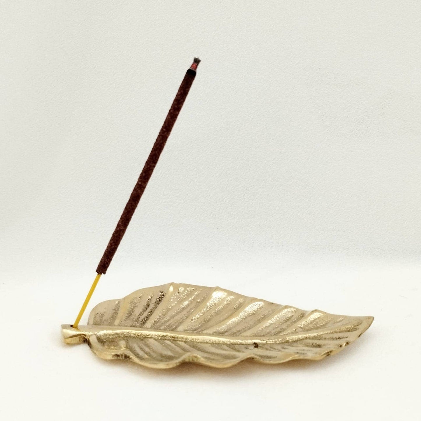 Brass Incense Holder Leaf