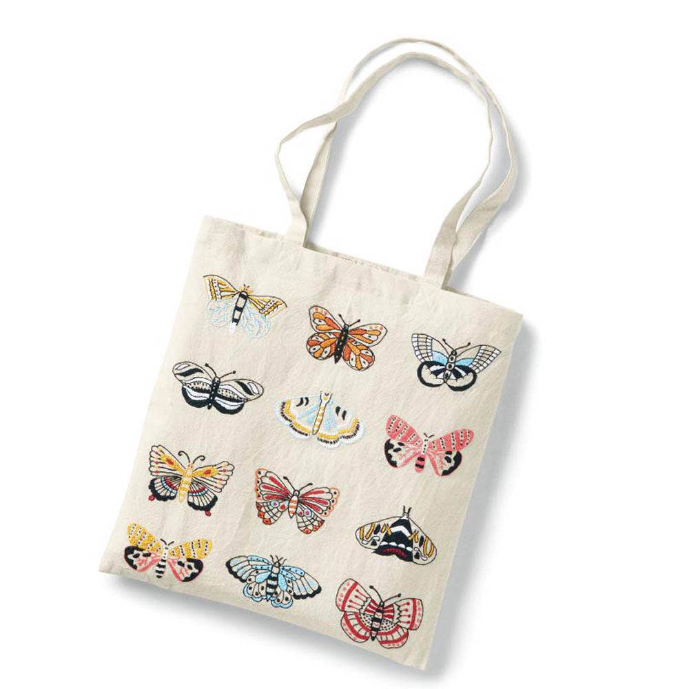Butterfly Embroidered Tote Bag
