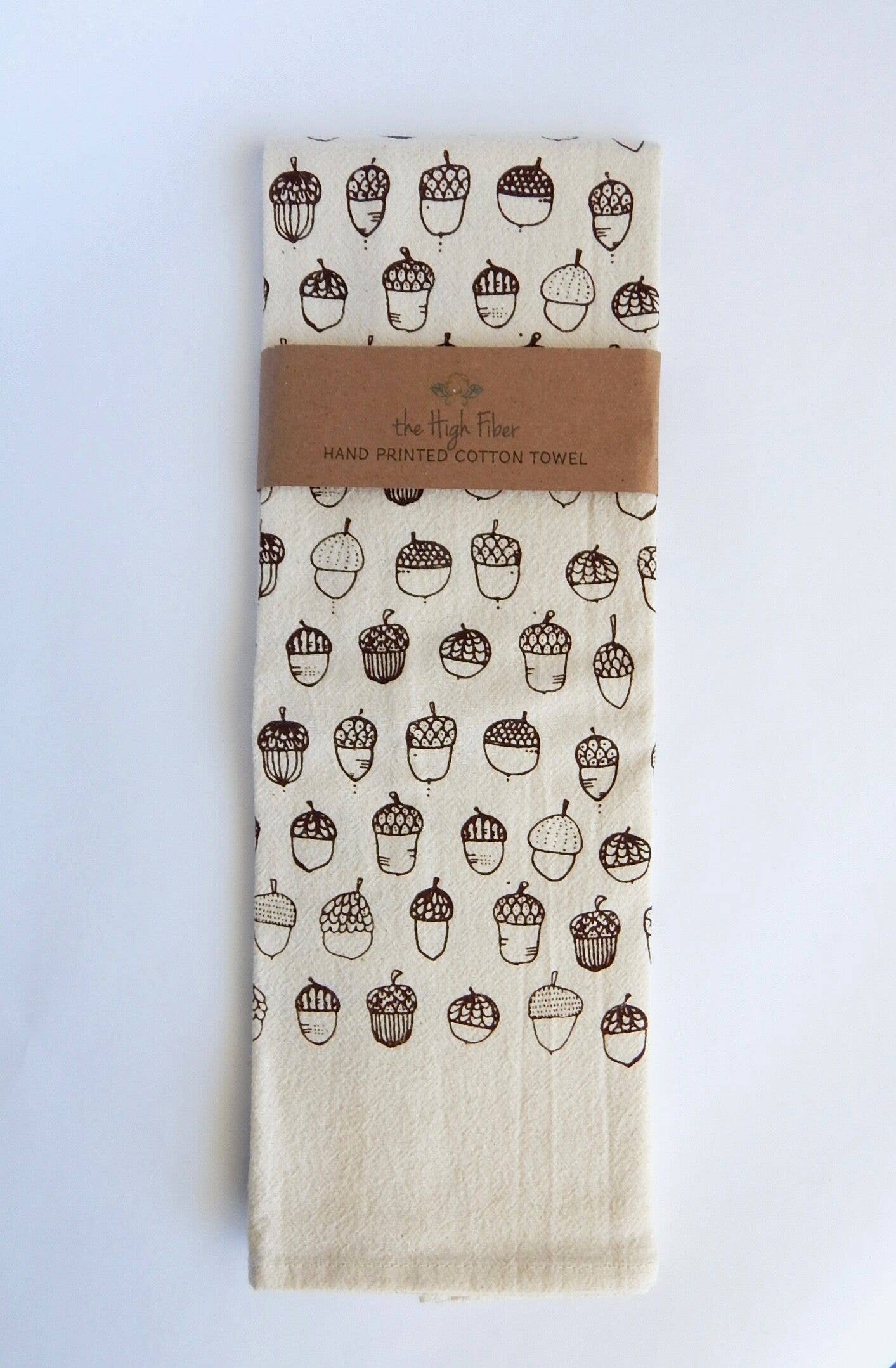Acorn Handprinted Towel, Handprinted Fall Towel