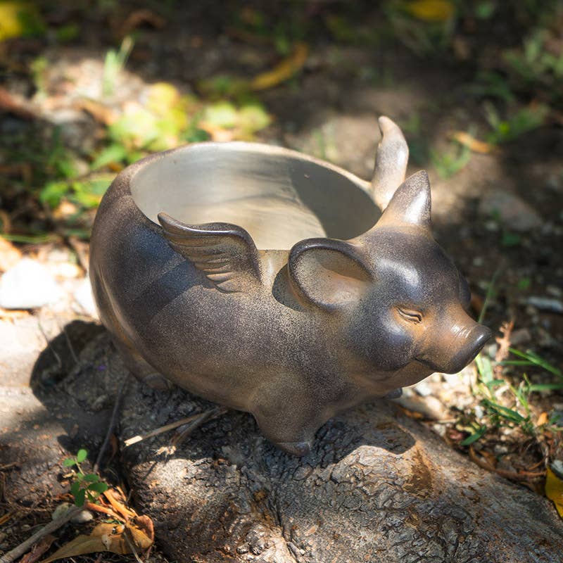 When Pigs Fly Pig Planter