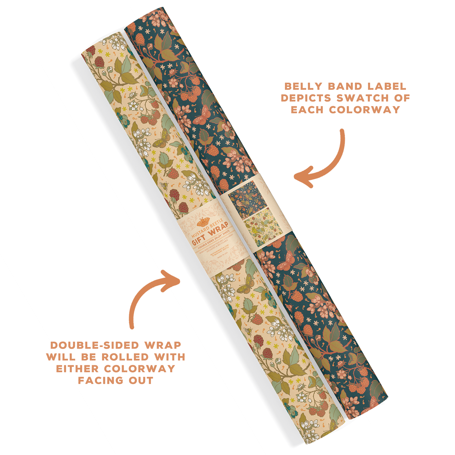Recyclable Gift Wrap / Wrapping Paper: Berries