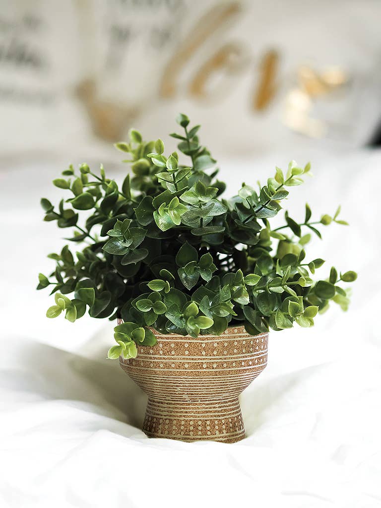 Sm Dotted Pedestal Planter-6.5" H