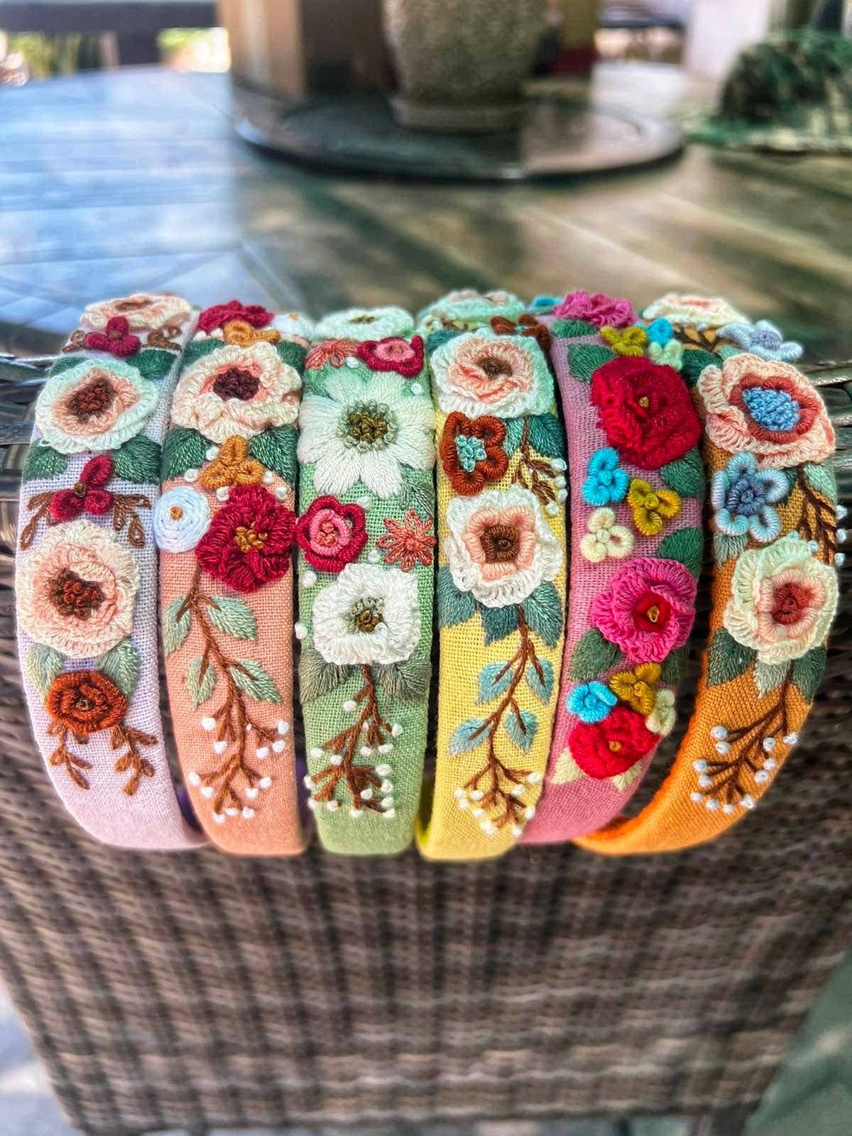 Floral Embroidered Headband