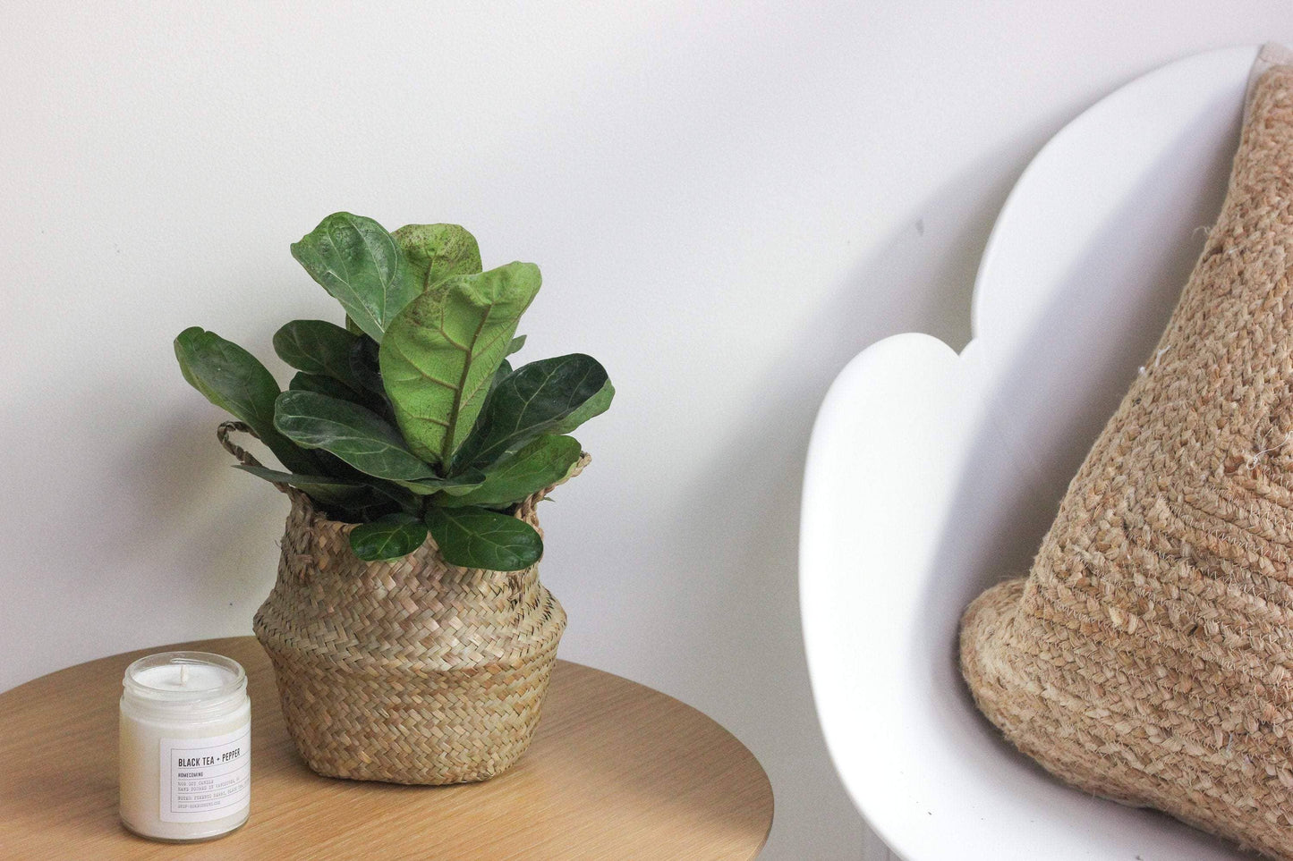 Woven Seagrass Belly Basket Planter