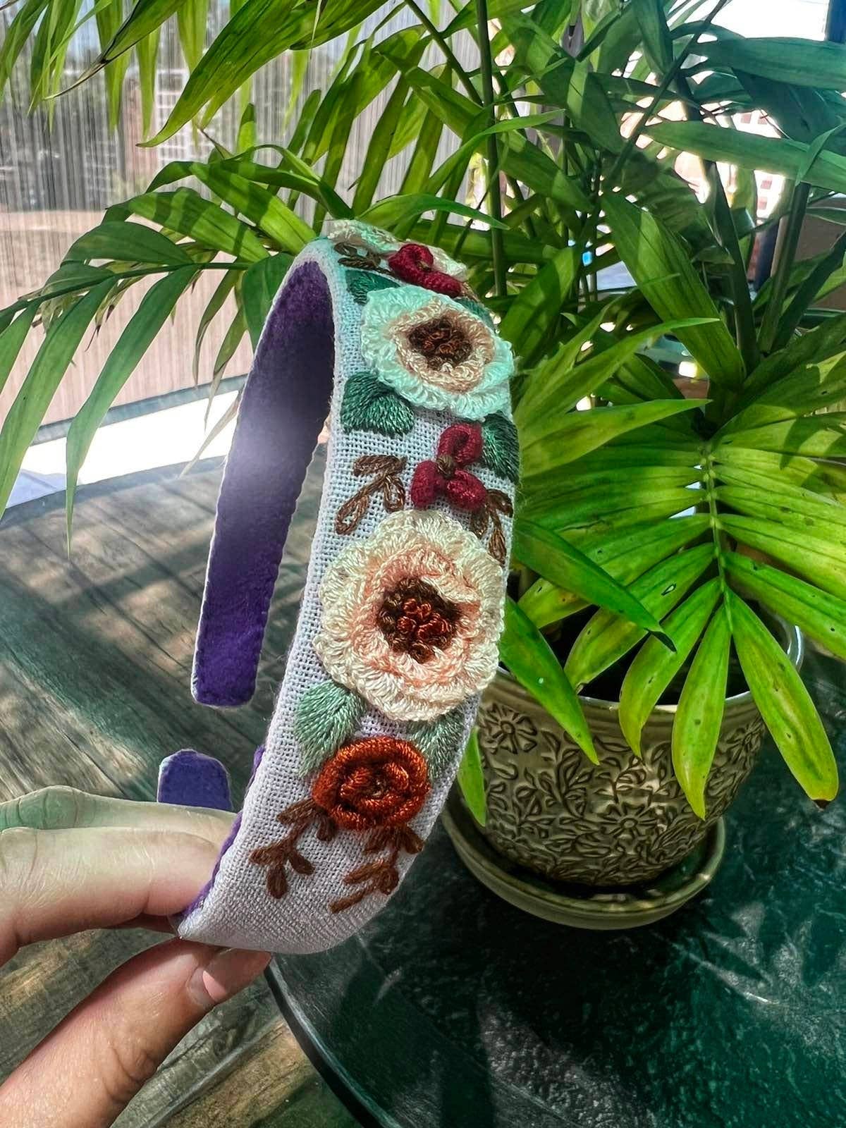 Floral Embroidered Headband