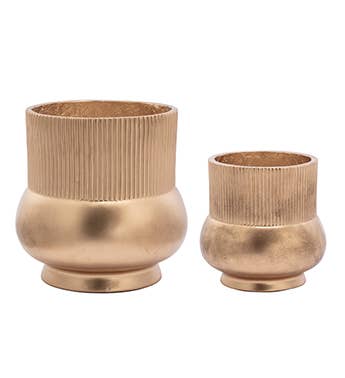 gold gilded planter