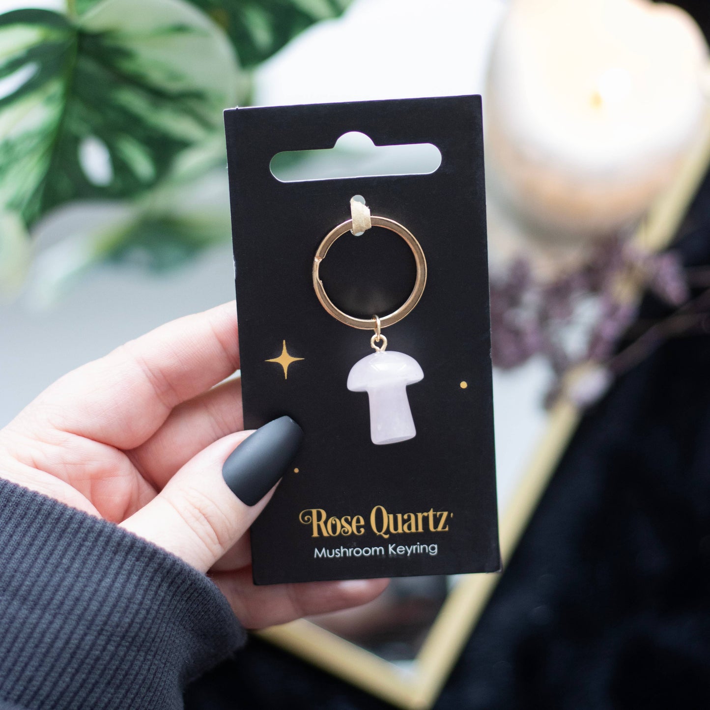 Crystal Mushroom Keyring