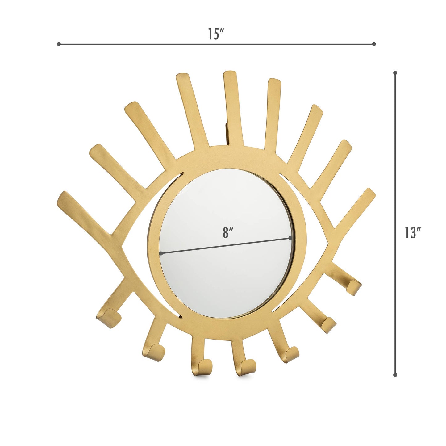 Gold Eye Mirror with Jewelry Holder