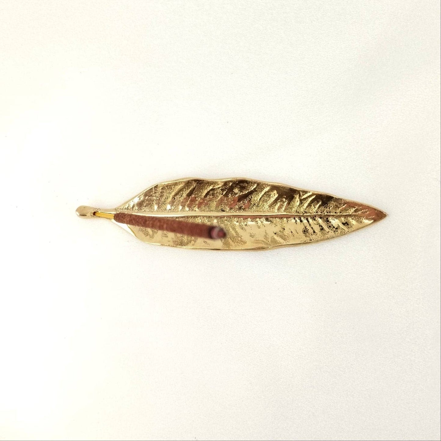 Brass Incense Holder Leaf