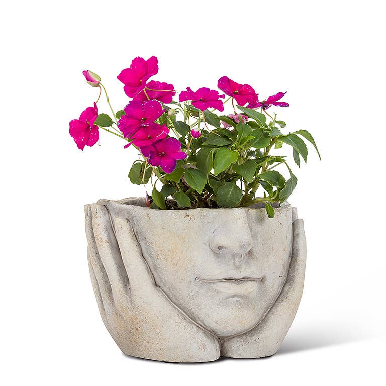 Face in Hands Planter