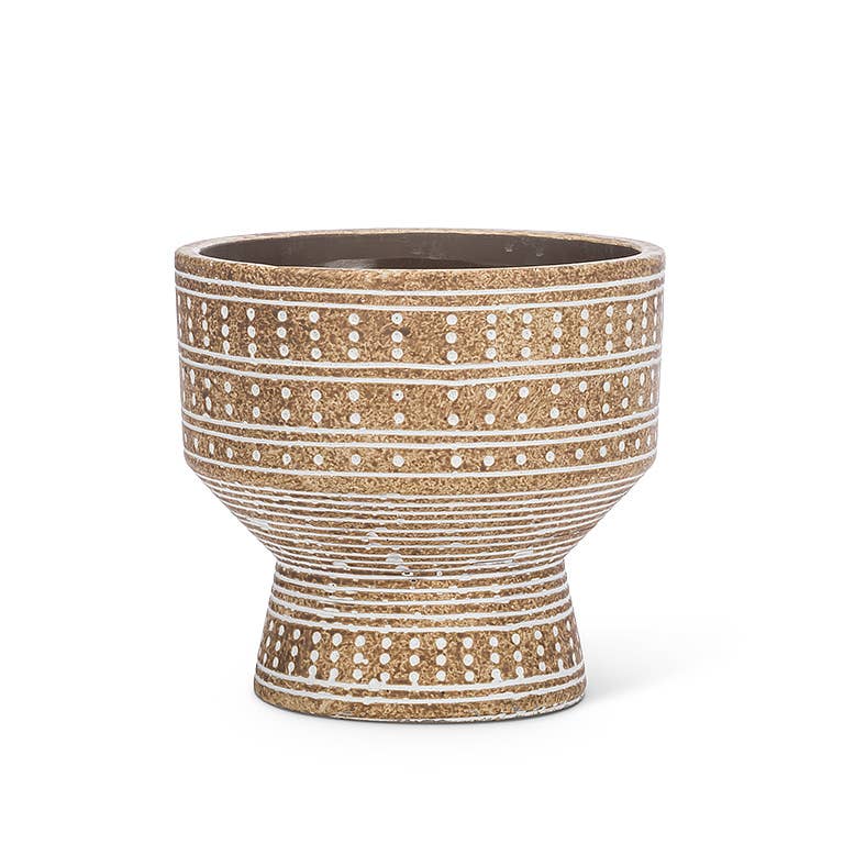 Sm Dotted Pedestal Planter-6.5" H